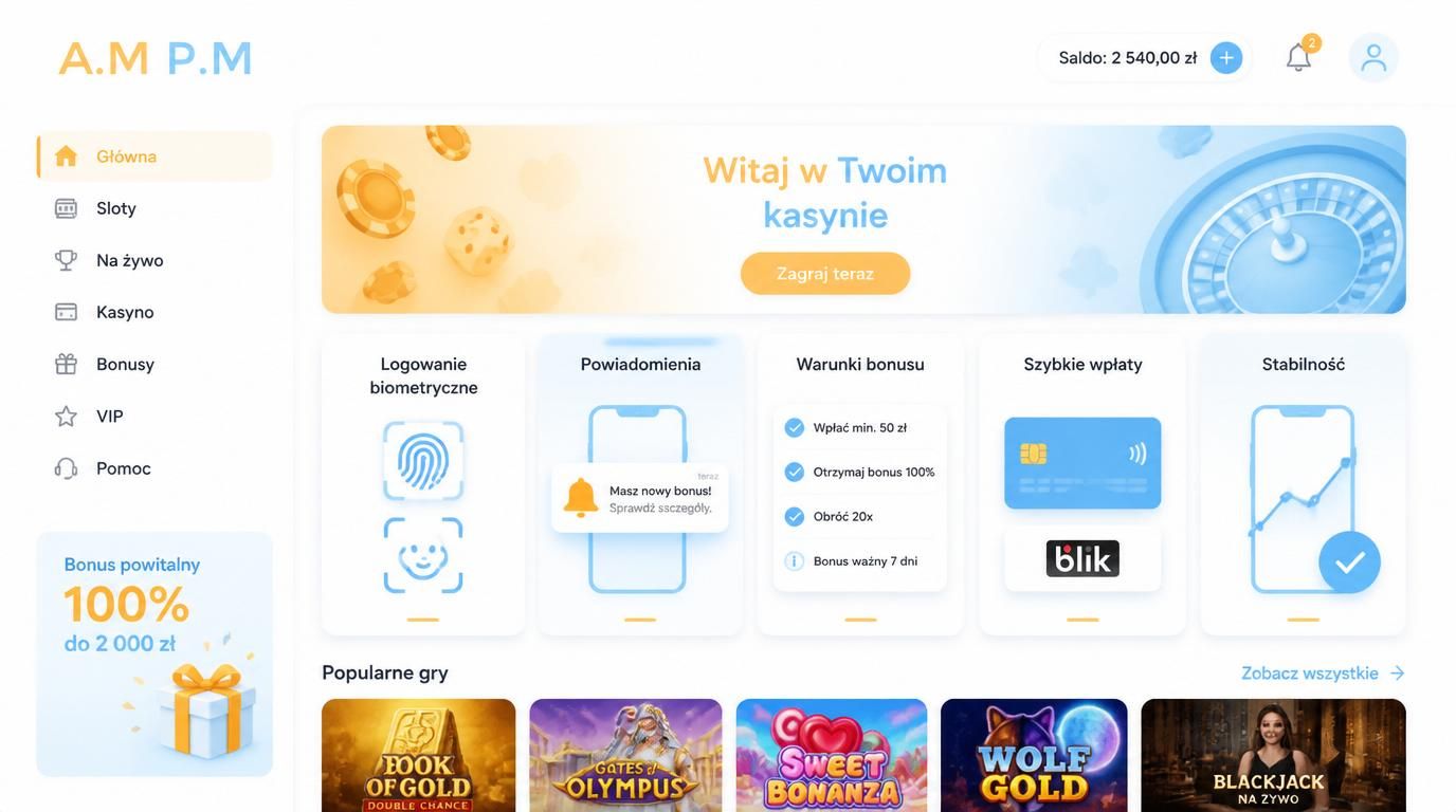 ikony funkcji bonusów w aplikacji Ampm Casino