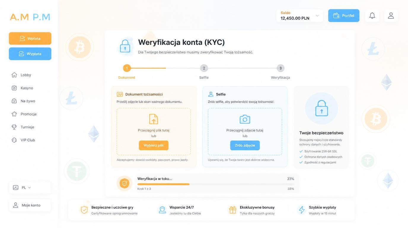 panel weryfikacji konta KYC w Ampm Casino
